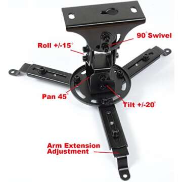 VideoSecu Projector Mount for Flat and Vaulted Ceilings