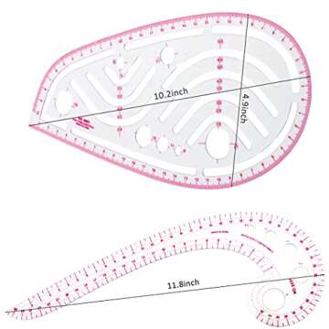 Evenwils Sewing Ruler Tool Set - 4 Pcs for Designers