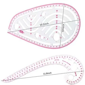 Evenwils Sewing Ruler Tool Set - 4 Pcs for Designers