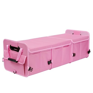 AOKJOY Car Trunk Organizer with Lid Car Storage Organizer Collapsible Multi Compartment Adjustable S...