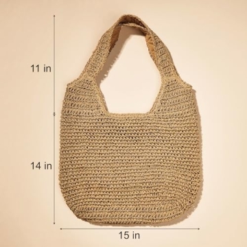 Elsjoy Large Straw Tote Bag for Stylish Summer Outings