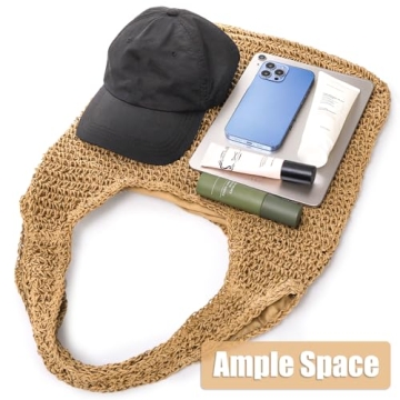 Elsjoy Large Straw Tote Bag for Stylish Summer Outings