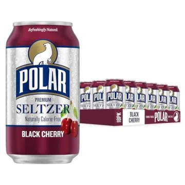 Polar Seltzer Water Black Cherry - Refreshing 18 Pack of 12 oz Cans