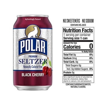 Polar Black Cherry Seltzer Water - 12 oz Cans 18 Pack