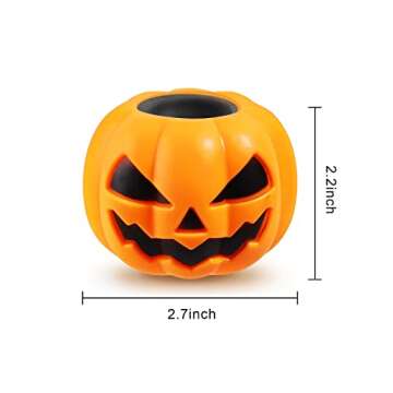 BILLMOSS Halloween Pumpkin Squishy Toys - 12PCS 6 Colors Stress Relief Ghost Toy for Trick or Treat Party Suppliers Party Favors Halloween Goodie Bag Fillers for Kids Adults