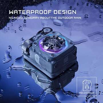 Muzen Cyber Cube-Pro Bluetooth Speaker, Bluetooth 5.0, Portable Speaker with Fidget Spinner, Crystal Clear Sound with RGB Led Light Wireless Speaker, Waterproof Speakers for Indoor Outdoor