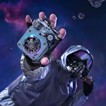 Muzen Cyber Cube-Pro Bluetooth Speaker, Bluetooth 5.0, Portable Speaker with Fidget Spinner, Crystal Clear Sound with RGB Led Light Wireless Speaker, Waterproof Speakers for Indoor Outdoor