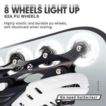 Inline Skates for Kids and Adult, Adjustable Fun Illuminating Skates for Girls, Boys, Women and Men Outdoor and Indoor, Beginners