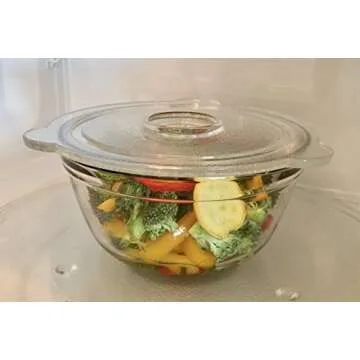 Cuchina Safe 2-Piece Vented Glass Microwave Safe Lids and Bowl Covers Set; Perfect Lid for Bowls, Mugs, and Pots (8 inch and 9 inch)