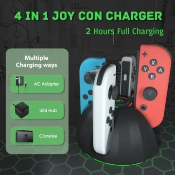 PurBhe 4-in-1 Joycon Charging Dock LED Fast Charging