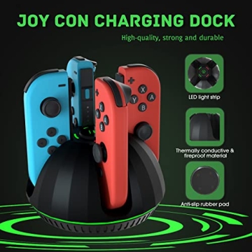 PurBhe 4-in-1 Joycon Charging Dock LED Fast Charging