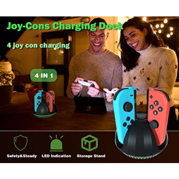 PurBhe 4-in-1 Joycon Charging Dock LED Fast Charging