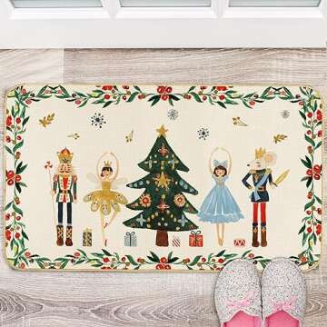 AnyDesign Christmas Nutcracker Doormat 17 x 29 In Non-Slip