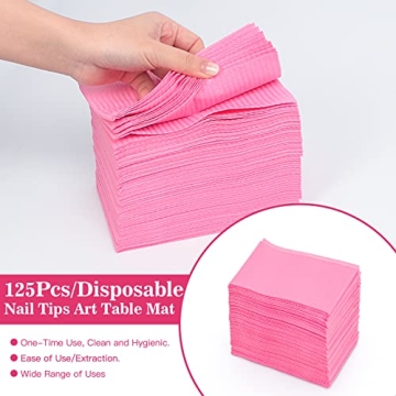 Ranrose Waterproof Nail Tips Art Table Towels Mat 125PCS