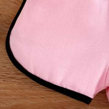 Bonangber Girl Summer Outfits Letter Print Sleeveless Romper Girls Shorts Jumpsuit Elastic Waist One Piece Summer Clothes(A-Pink,3-4T)