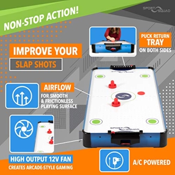 Sport Squad HX40 Table Top Air Hockey Table - Fun for All Ages