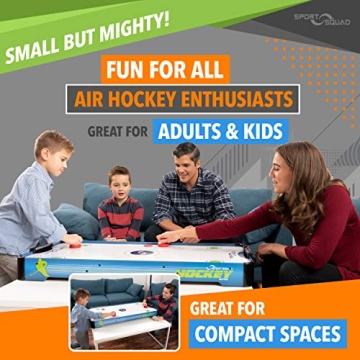 Sport Squad HX40 Table Top Air Hockey Table - Fun for All Ages
