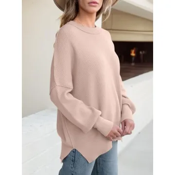 ANRABESS Women Oversized Crewneck Pullover Sweater