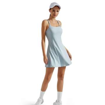 SUUKSESS Women's Backless Tennis Dress with Built-in Bra