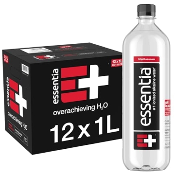 Essentia Water Bottled, Ionized Alkaline Water - 99.9% Pure, 1L (12 Pack)
