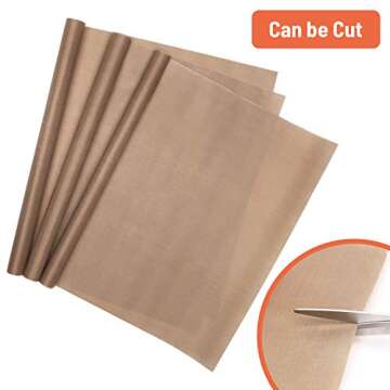 Adecco LLC Sheet for Heat Press, 3 Pack Nonstick Oven Liners, Heat Resistant Craft Mat Transfer Shee...