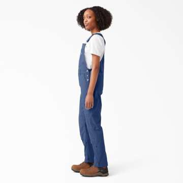 Dickies Womens Women's Temp-iq® Women s Temp iQ Ripstop Bib Overalls, Indigo Based Denim, X-Small US