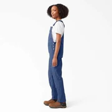 Dickies Womens Women's Temp-iq® Women s Temp iQ Ripstop Bib Overalls, Indigo Based Denim, X-Small US