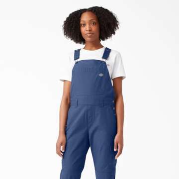 Dickies Womens Women's Temp-iq® Women s Temp iQ Ripstop Bib Overalls, Indigo Based Denim, X-Small US