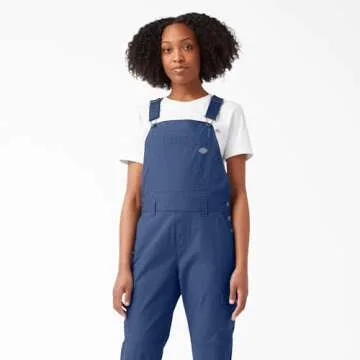 Dickies Womens Women's Temp-iq® Women s Temp iQ Ripstop Bib Overalls, Indigo Based Denim, X-Small US