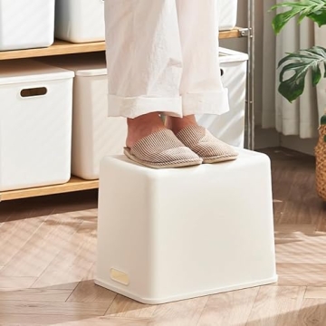 Gaoaodeyu 4 Pack Large White Storage Bins with Lids