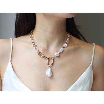 Stunning Statement Pearl and Chain Necklace for Chic Looks