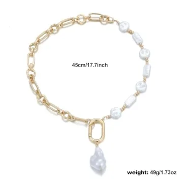 Stunning Statement Pearl and Chain Necklace for Chic Looks