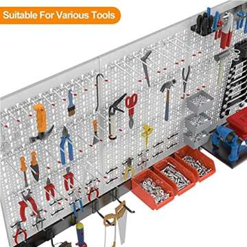 TORACK 4 ft. Pegboard Wall Organizer with 109 Accessories