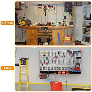 TORACK 4 ft. Pegboard Wall Organizer with 109 Accessories