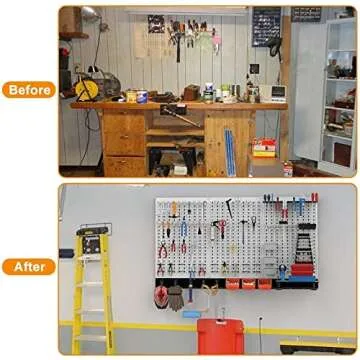 TORACK 4 ft. Pegboard Wall Organizer with 109 Accessories