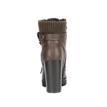 Stylish Women’s Lace Up Combat Ankle Boots - Brown