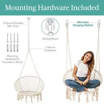 Versatile Best Choice Macramé Hanging Chair for Relaxation