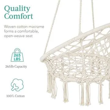 Versatile Best Choice Macramé Hanging Chair for Relaxation