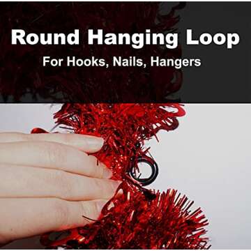 14" Valentines Wreath for Front Door, Tinsel Heart Wreath for Indoor Outdoor Decorations, Valentines Day Heart Shaped Wreath Sign Wall Hanging Decor by 4E's Novelty