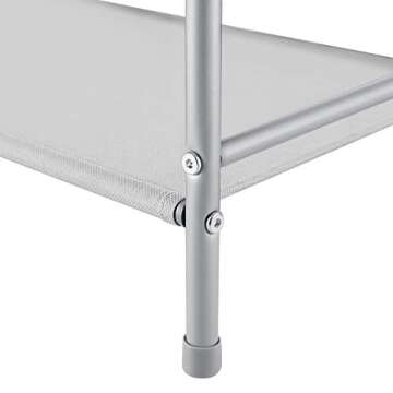 MaidMAX 3 Tiers Closet Shelf Organizer with 2 Drawers for Home Storage and Organization, Silver Grey