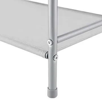 MaidMAX 3 Tiers Closet Shelf Organizer with 2 Drawers for Home Storage and Organization, Silver Grey