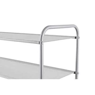 MaidMAX 3 Tiers Closet Shelf Organizer with 2 Drawers for Home Storage and Organization, Silver Grey