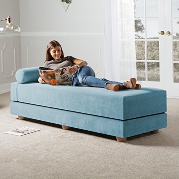 Versatile Jaxx Alon Daybed Sleeper in Turquoise Chenille