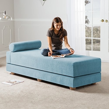 Versatile Jaxx Alon Daybed Sleeper in Turquoise Chenille