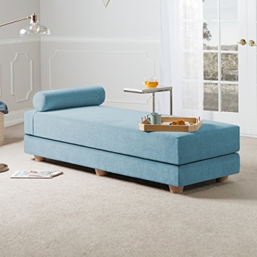 Versatile Jaxx Alon Daybed Sleeper in Turquoise Chenille
