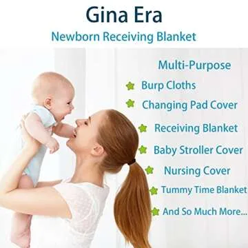 Gina Era Soft Flannel Baby Blankets, 100% Cotton 4 Pcs