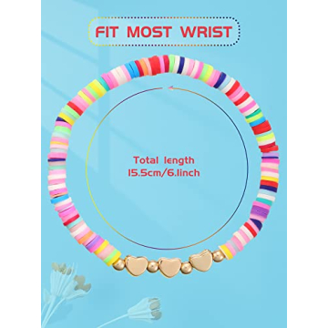 Sureio Colorful Heart Friendship Bracelets for Girls 24 Pcs