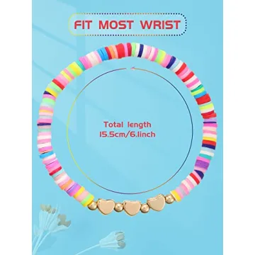 Sureio Colorful Heart Friendship Bracelets for Girls 24 Pcs
