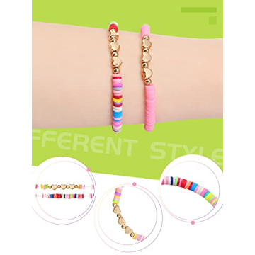 Sureio Colorful Heart Friendship Bracelets for Girls 24 Pcs