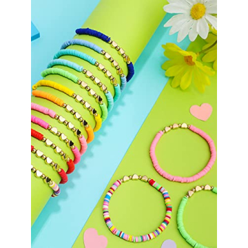 Sureio Colorful Heart Friendship Bracelets for Girls 24 Pcs